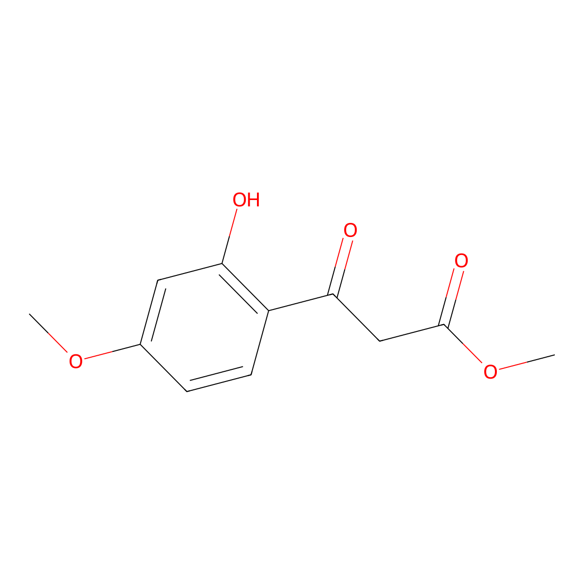Methyl 3-(2-hydroxy-4-methoxyphenyl)-3-oxopropanoate molecular structure, CAS 132017-98-2