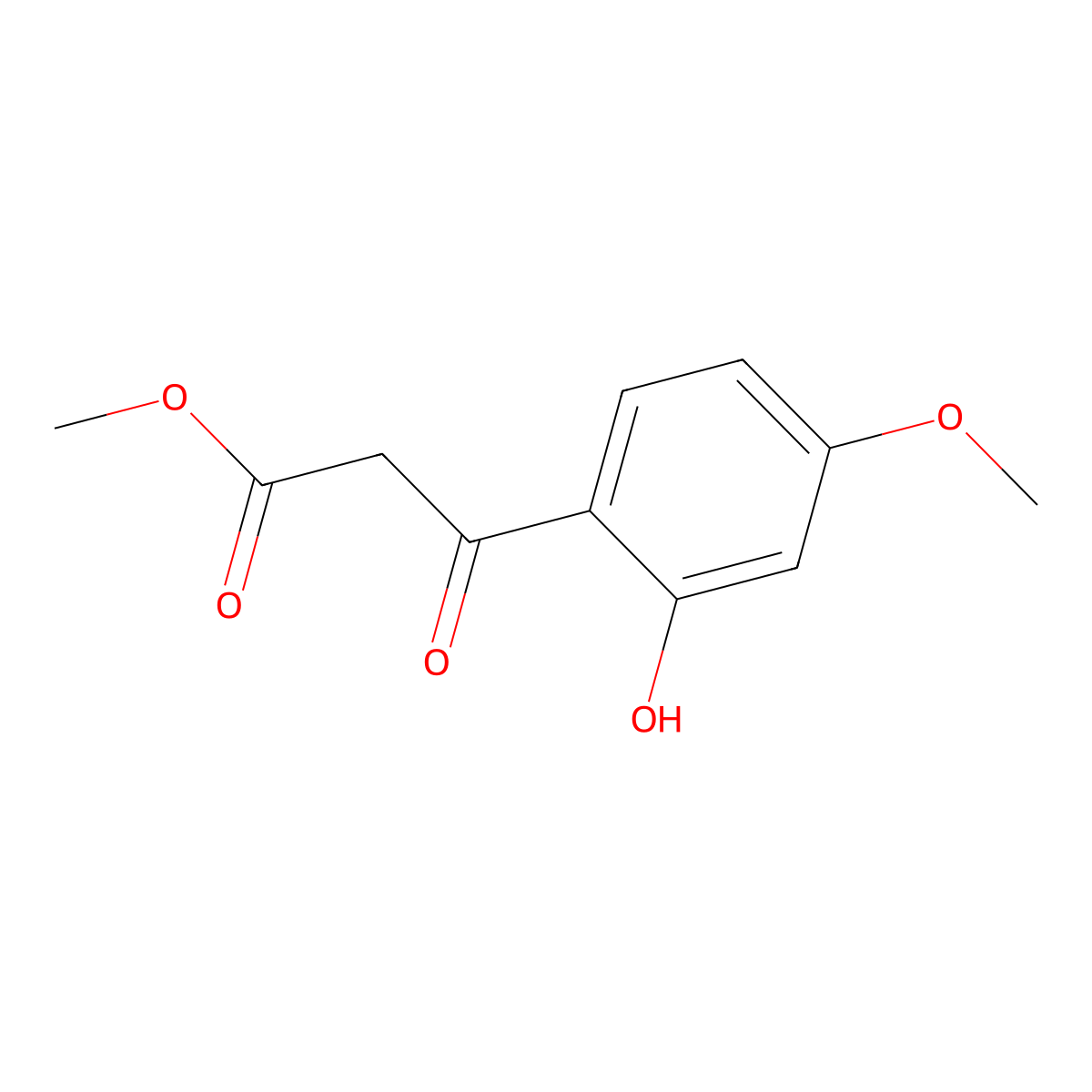 Methyl 3-(2-hydroxy-4-methoxyphenyl)-3-oxopropanoate molecular structure, CAS 132017-98-2