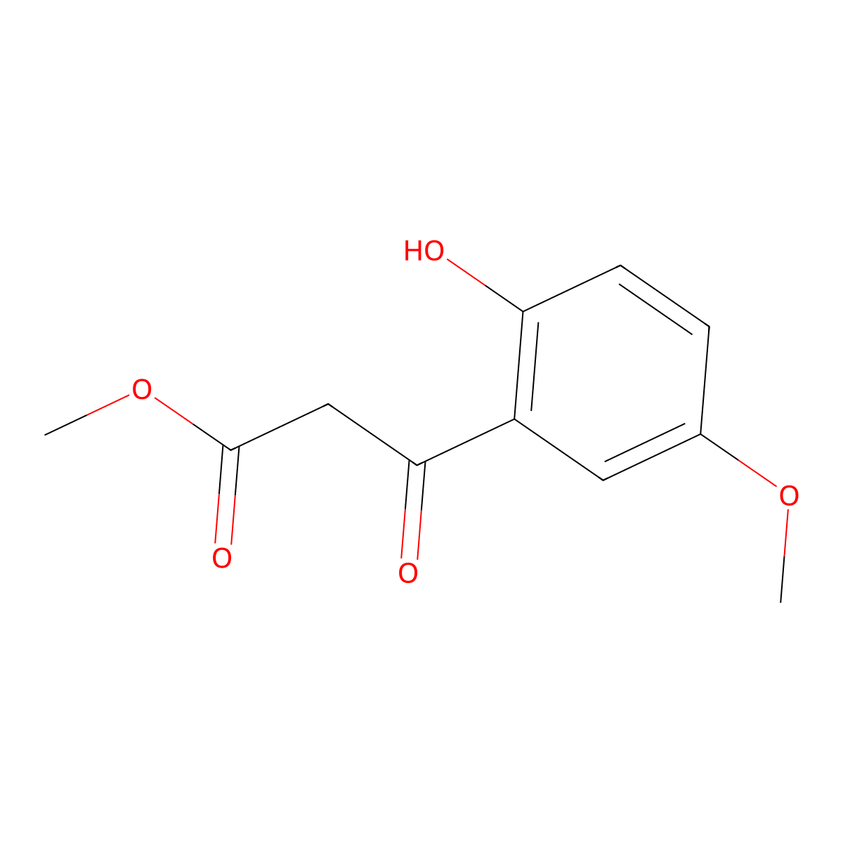 Methyl 3-(2-hydroxy-5-methoxyphenyl)-3-oxopropanoate molecular structure, CAS 132017-99-3