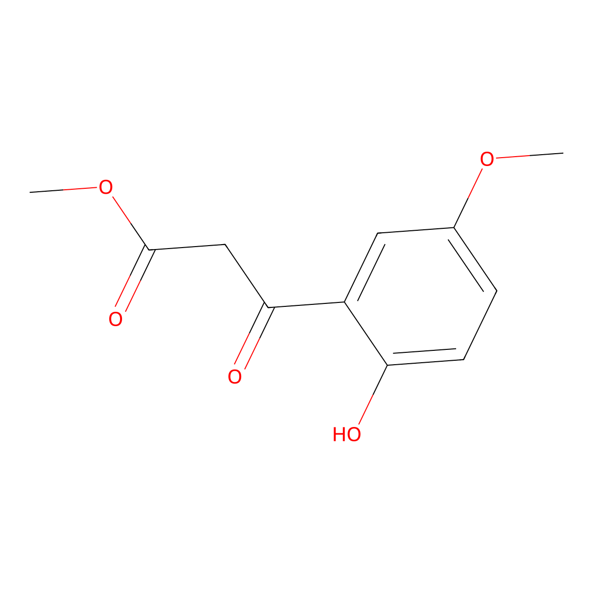 Methyl 3-(2-hydroxy-5-methoxyphenyl)-3-oxopropanoate molecular structure, CAS 132017-99-3