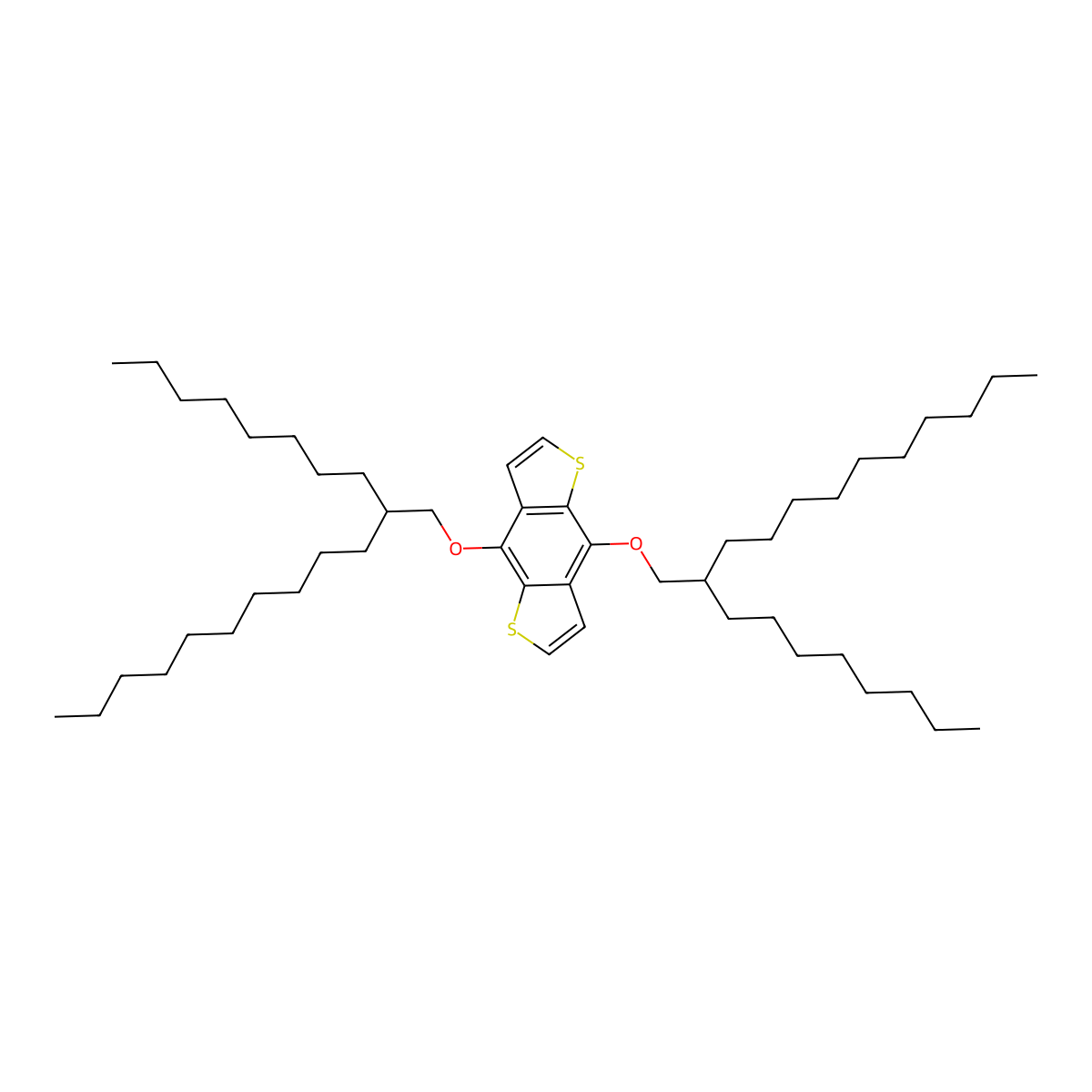 4,8-Bis((2-octyldodecyl)oxy)benzo[1,2-b:4,5-b']dithiophene molecular structure, CAS 1320201-19-1