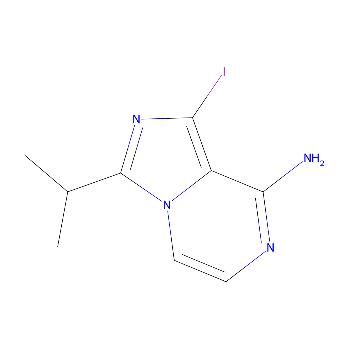 1-Iodo-3-isopropylimidazo[1,5-a]pyrazin-8-amine molecular structure, CAS 1320266-94-1