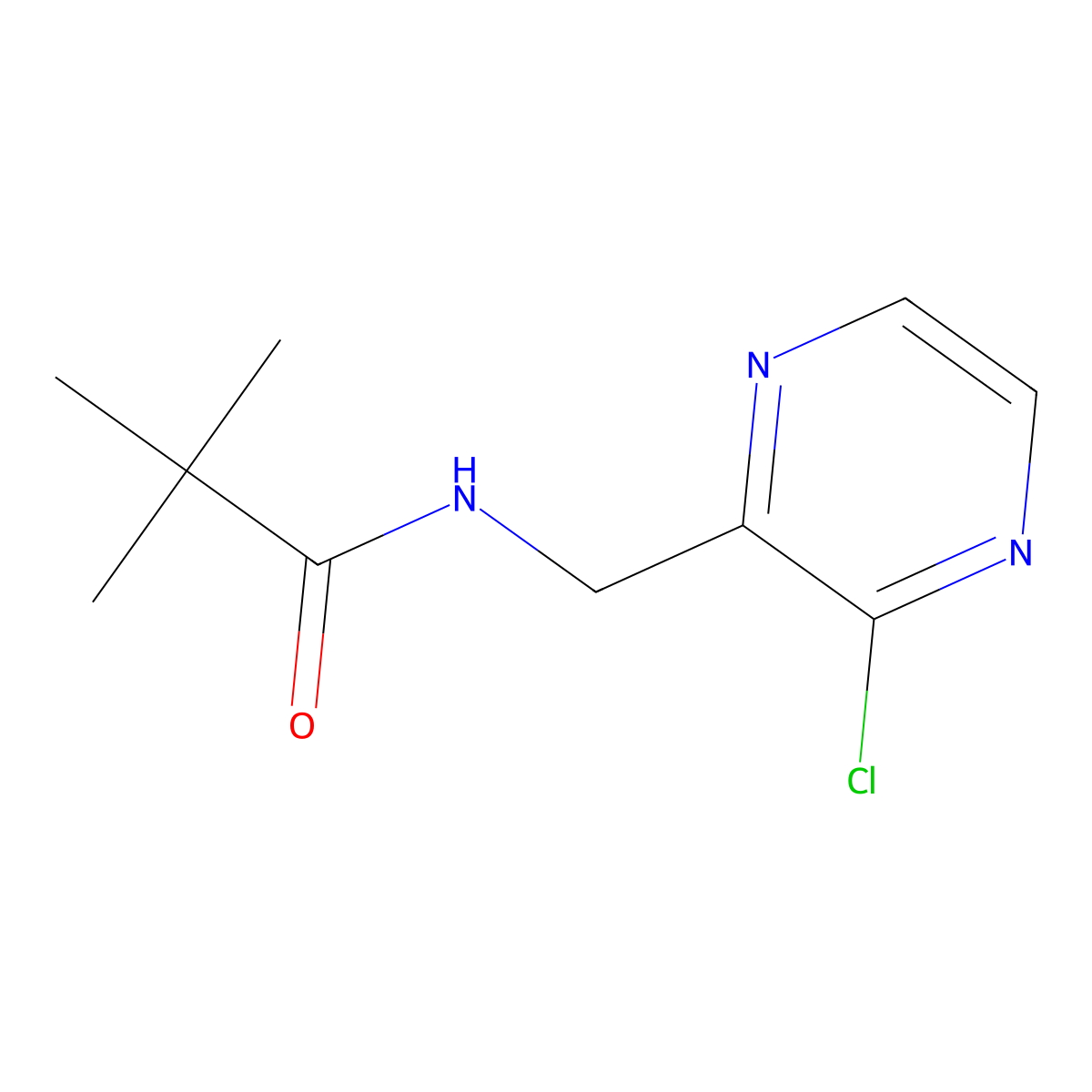 N-((3-chloropyrazin-2-yl)methyl)pivalamide molecular structure, CAS 1320266-96-3