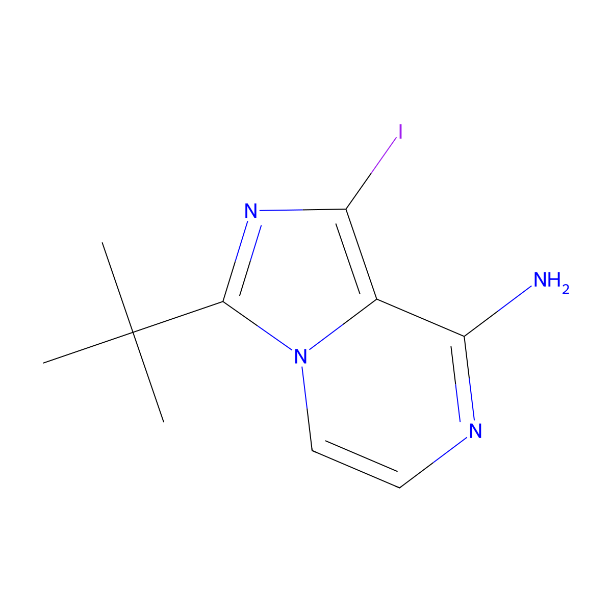 3-(Tert-butyl)-1-iodoimidazo[1,5-a]pyrazin-8-amine molecular structure, CAS 1320267-01-3