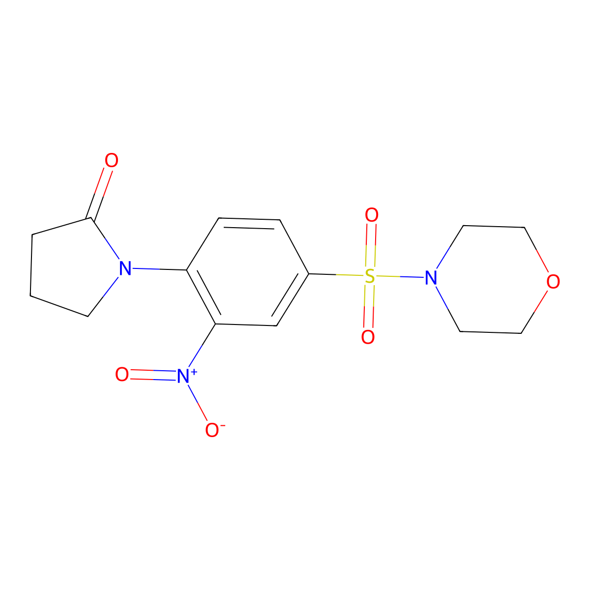 1-(4-Morpholin-4-ylsulfonyl-2-nitrophenyl)pyrrolidin-2-one molecular structure, CAS 132028-55-8
