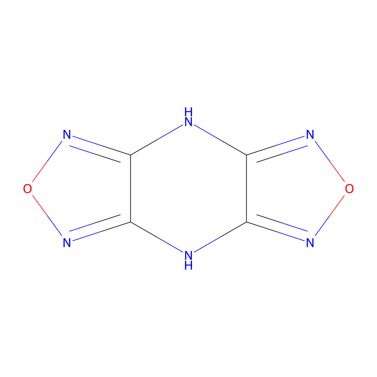 1H,5H-Bis[1,2,5]oxadiazolo[3,4-b:3',4'-e]pyrazine molecular structure, CAS 132029-07-3