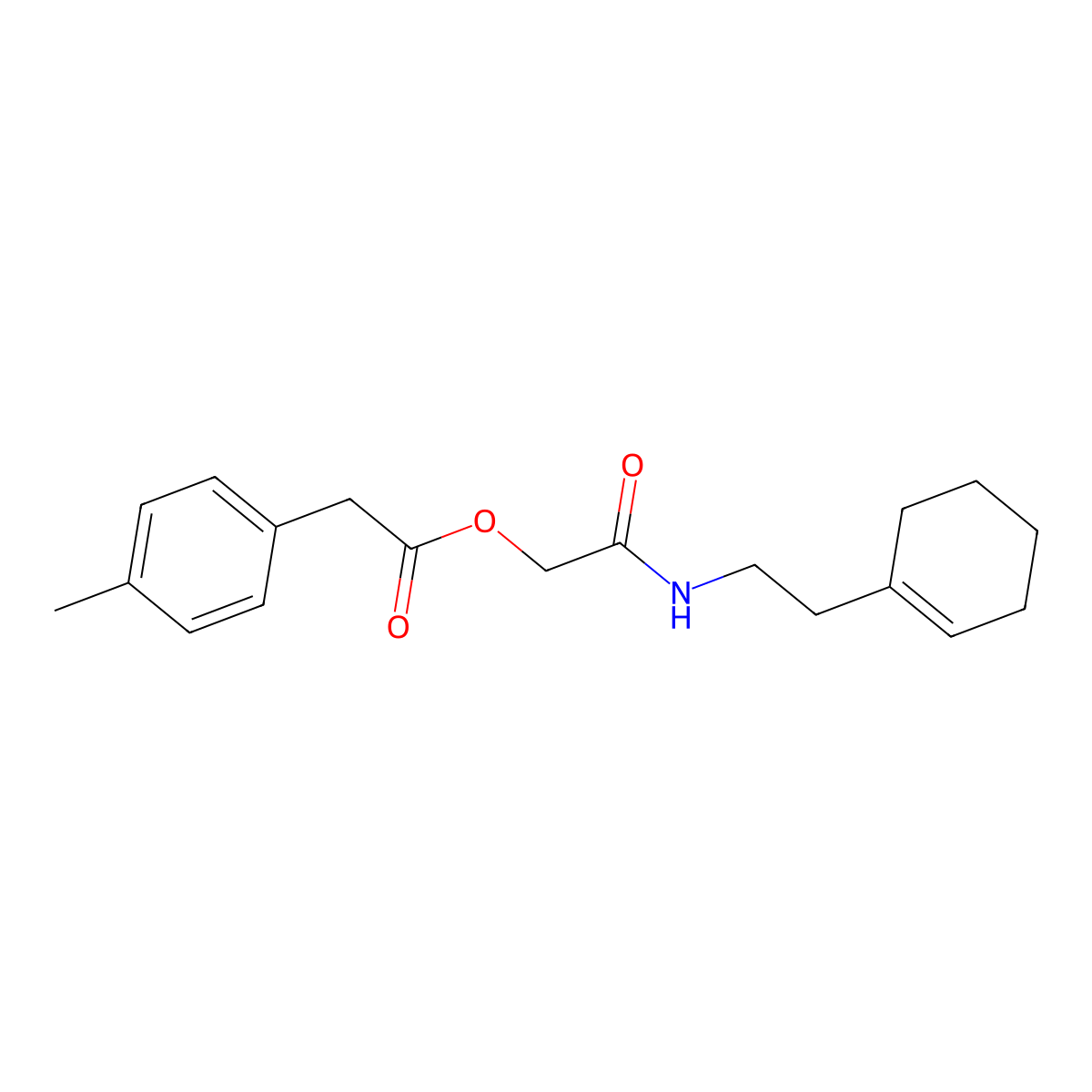 2-{[2-(Cyclohex-1-en-1-yl)ethyl]amino}-2-oxoethyl (4-methylphenyl)acetate molecular structure, CAS 1320297-84-4