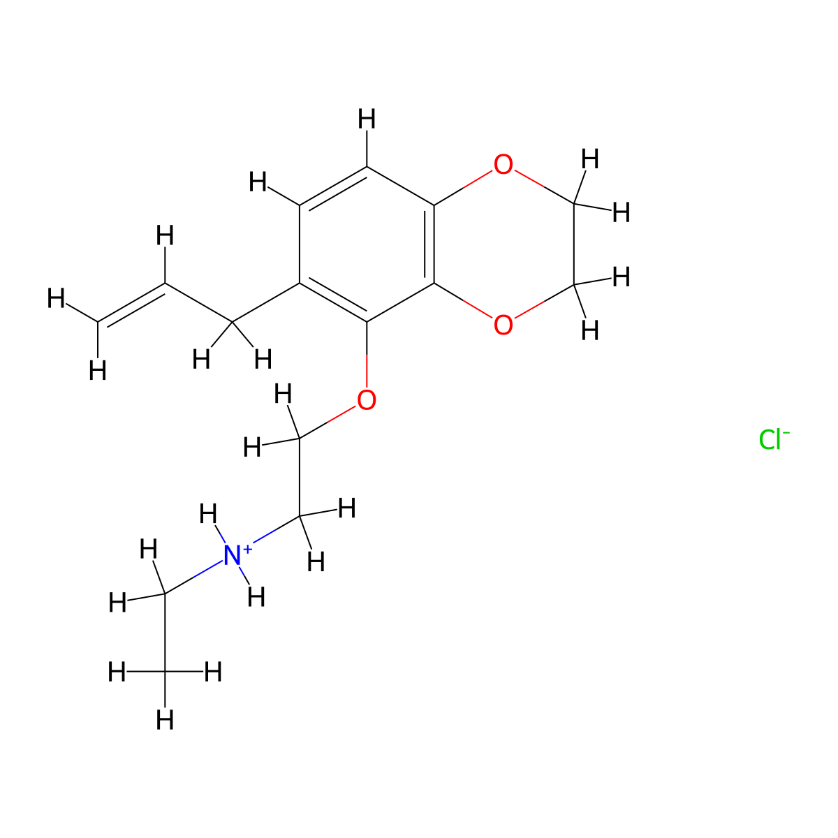 Diethylamine, 2-((6-allyl-1,4-benzodioxan-5-yl)oxy)-, hydrochloride molecular structure, CAS 13203-20-8