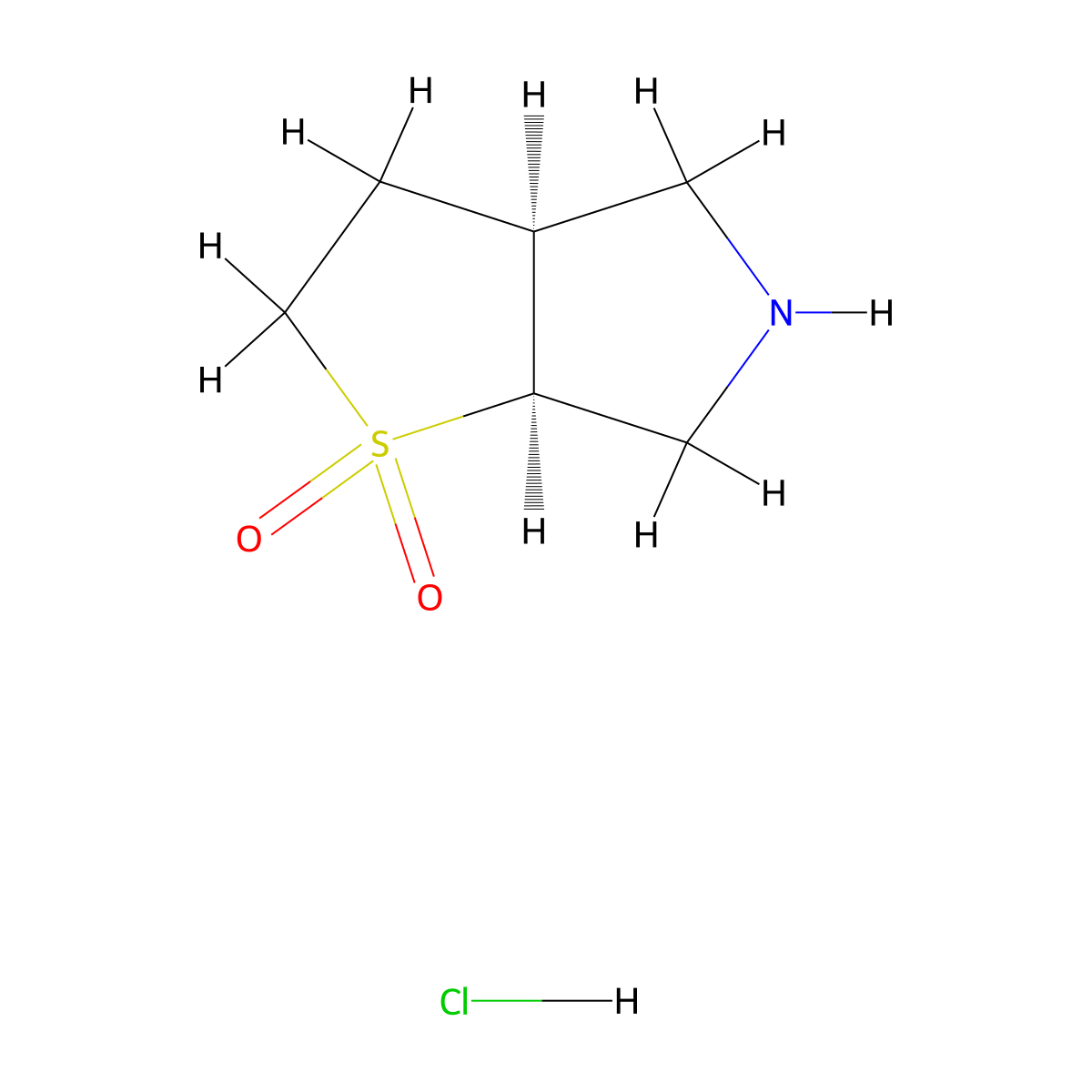 rac-(3aR,6aR)-hexahydro-2H-1lambda6-thieno[2,3-c]pyrrole-1,1-dione hydrochloride molecular structure, CAS 1320326-61-1