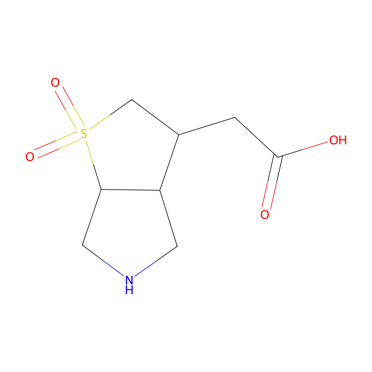 rac-2-[(3R,3aS,6aS)-1,1-dioxo-hexahydro-2H-1lambda6-thieno[2,3-c]pyrrol-3-yl]acetic acid molecular structure, CAS 1320326-79-1
