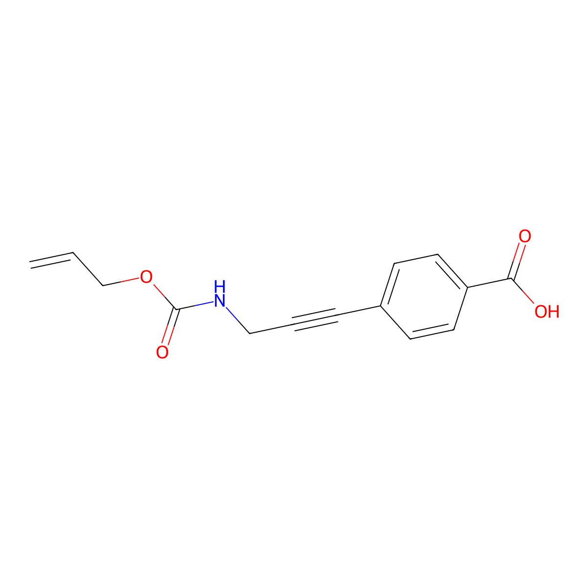 4-(3-{[(Prop-2-en-1-yloxy)carbonyl]amino}prop-1-yn-1-yl)benzoic acid molecular structure, CAS 1320346-22-2