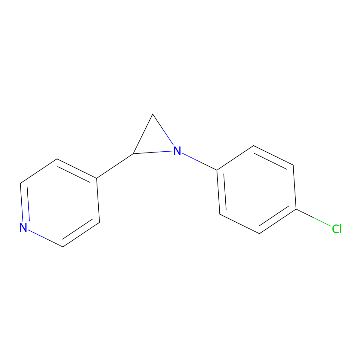 4-[1-(4-Chlorophenyl)aziridin-2-yl]pyridine molecular structure, CAS 132035-31-5