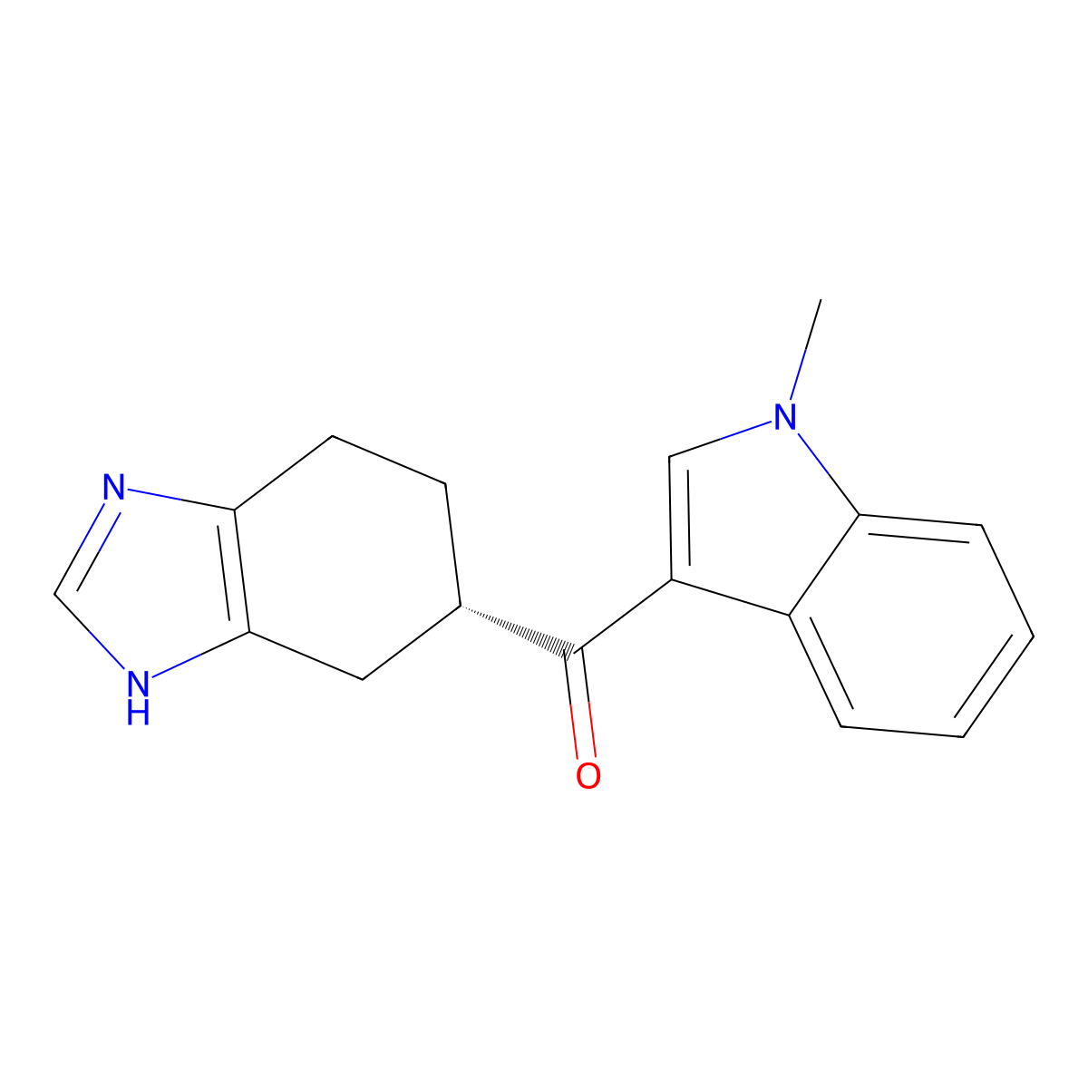 (1-methylindol-3-yl)-[(5S)-4,5,6,7-tetrahydro-3H-benzimidazol-5-yl]methanone molecular structure, CAS 132036-90-9