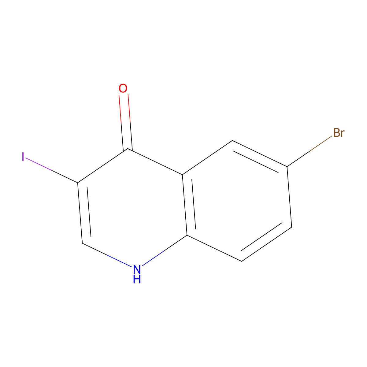 6-Bromo-3-iodoquinolin-4-OL molecular structure, CAS 1320361-71-4