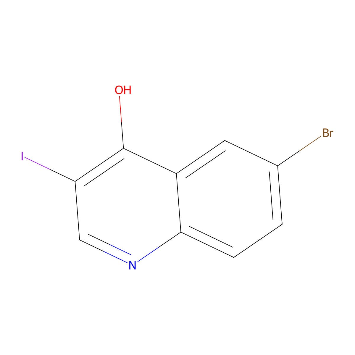 6-Bromo-3-iodoquinolin-4-OL molecular structure, CAS 1320361-71-4