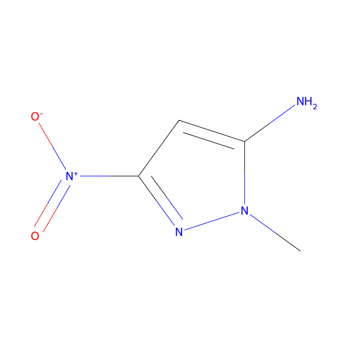1-methyl-3-nitro-1H-pyrazol-5-amine molecular structure, CAS 132038-70-1