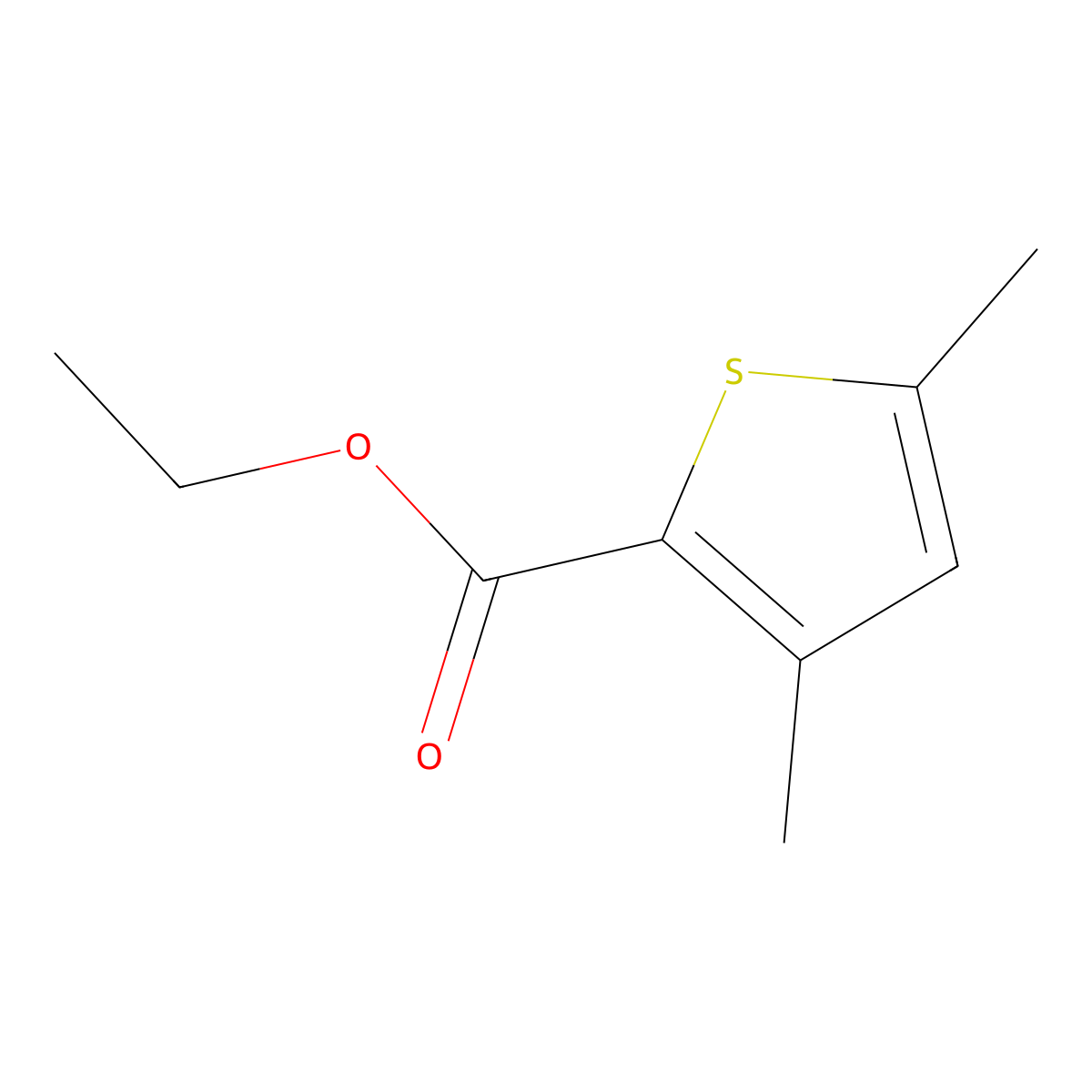 Ethyl 3,5-dimethylthiophene-2-carboxylate molecular structure, CAS 132039-30-6