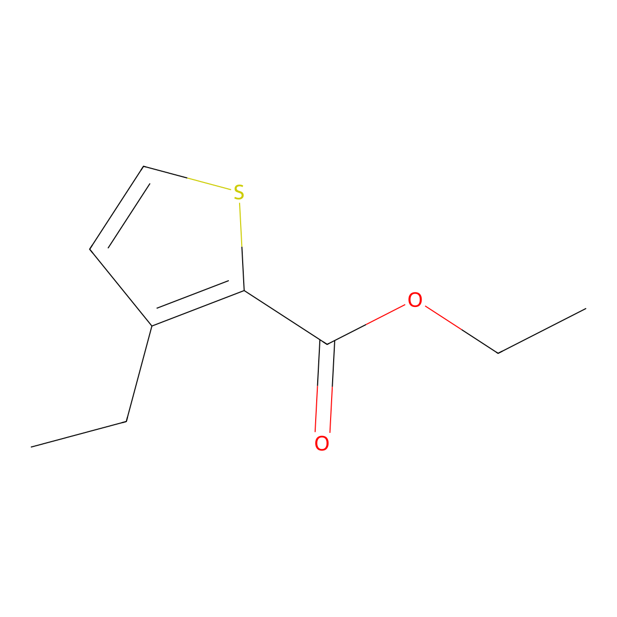 Ethyl 3-ethylthiophene-2-carboxylate molecular structure, CAS 132039-43-1