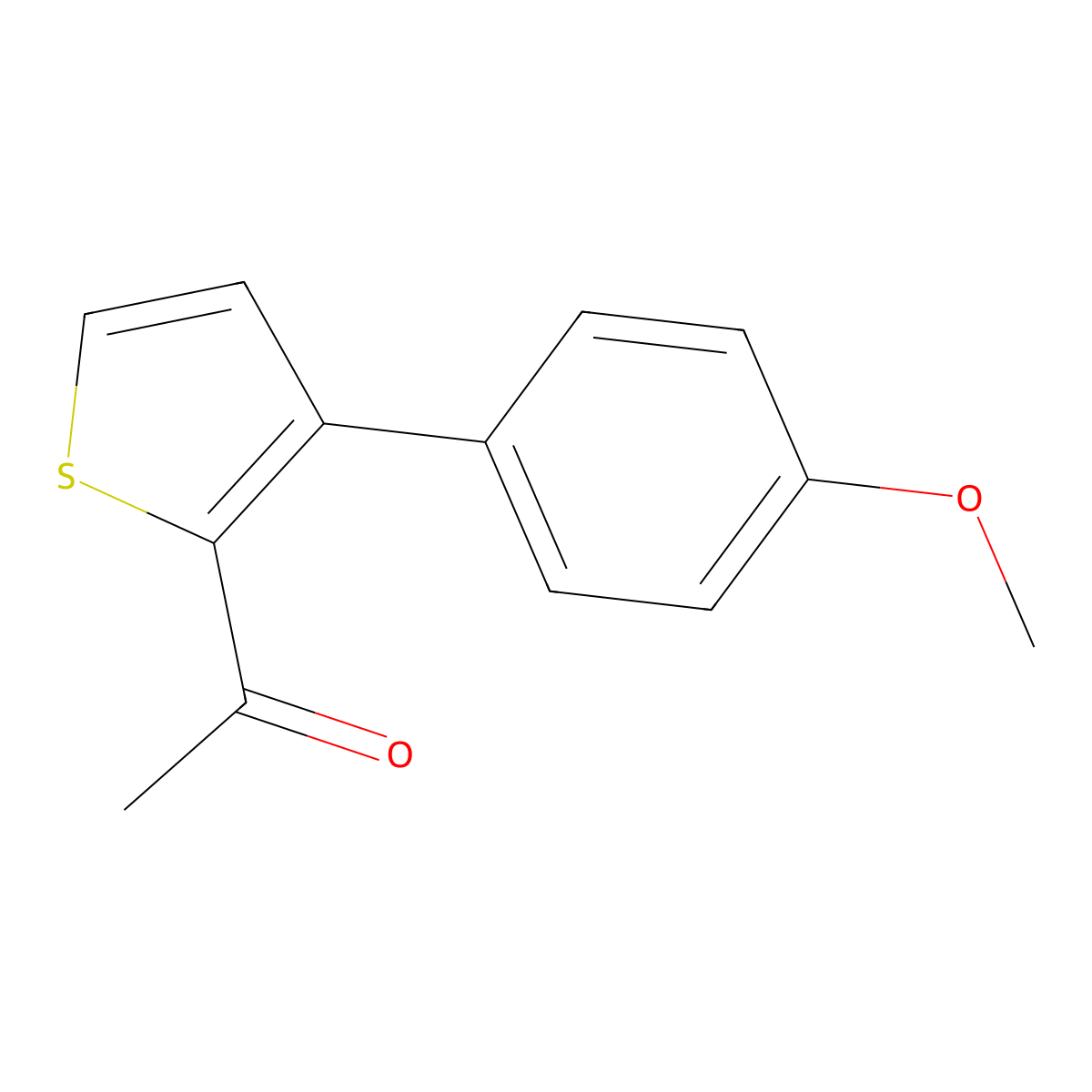 1-(3-(4-Methoxyphenyl)thiophen-2-yl)ethanone molecular structure, CAS 132039-45-3