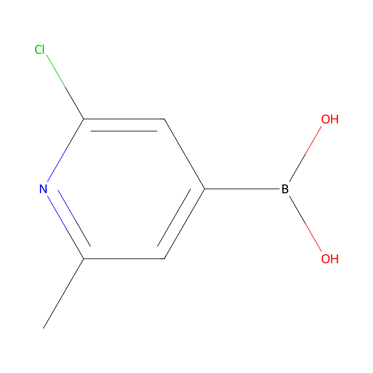 (2-Chloro-6-methylpyridin-4-yl)boronic acid molecular structure, CAS 1320397-15-6