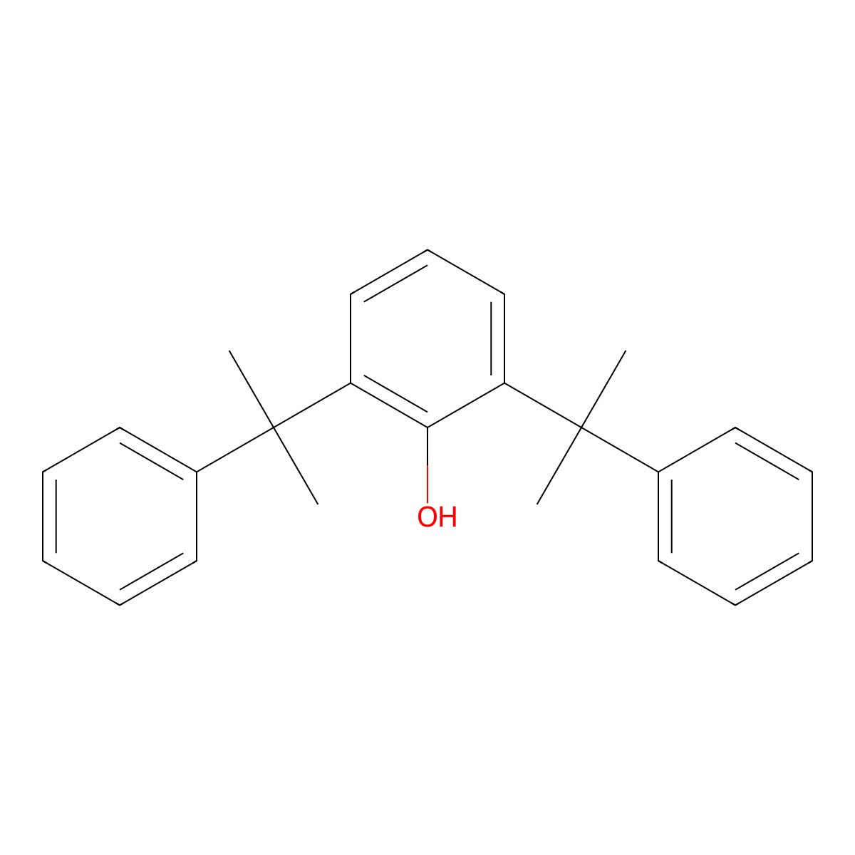 Phenol, 2,6-bis(1-methyl-1-phenylethyl)- molecular structure, CAS 13205-36-2