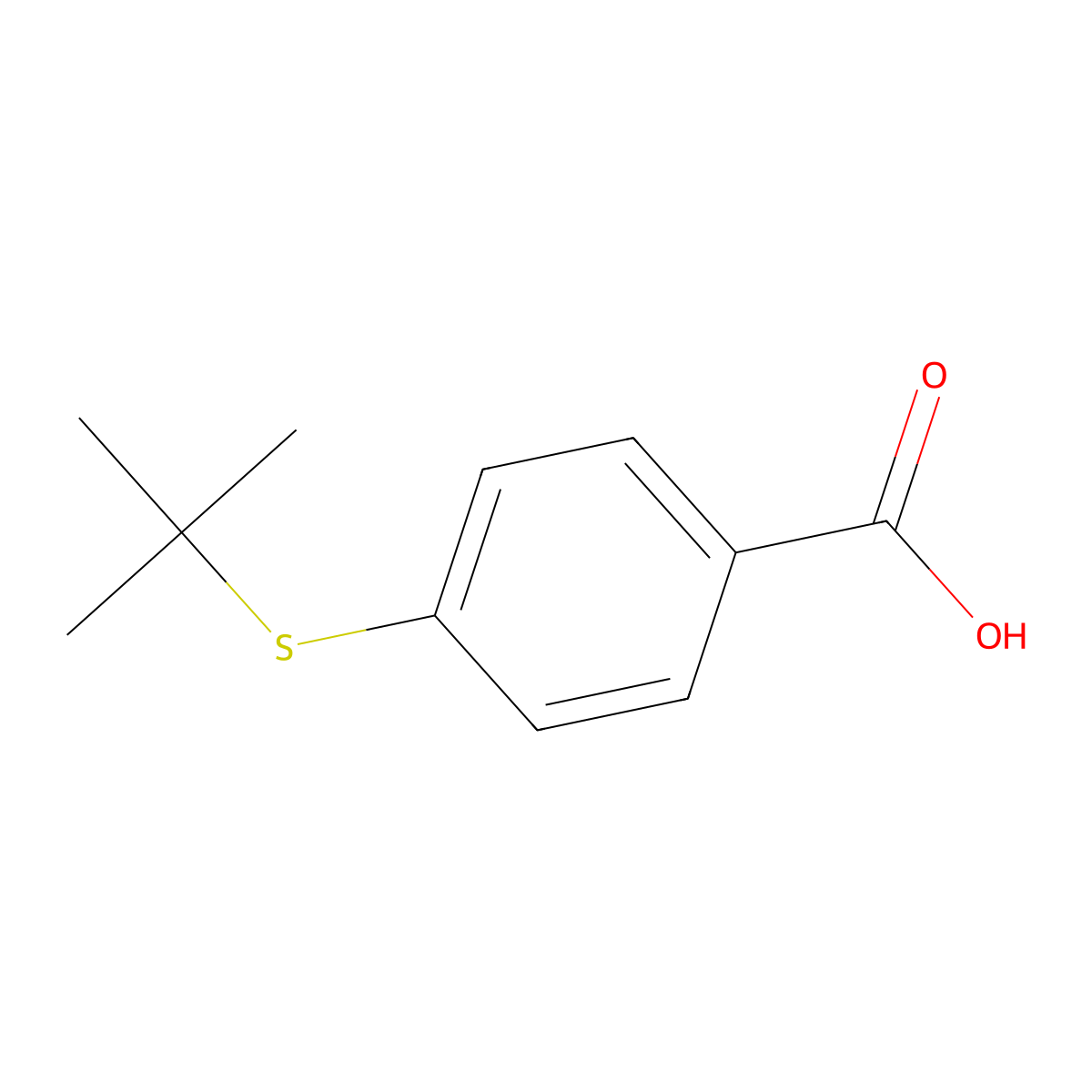 4-[(1,1-Dimethylethyl)thio]benzoic acid molecular structure, CAS 13205-51-1