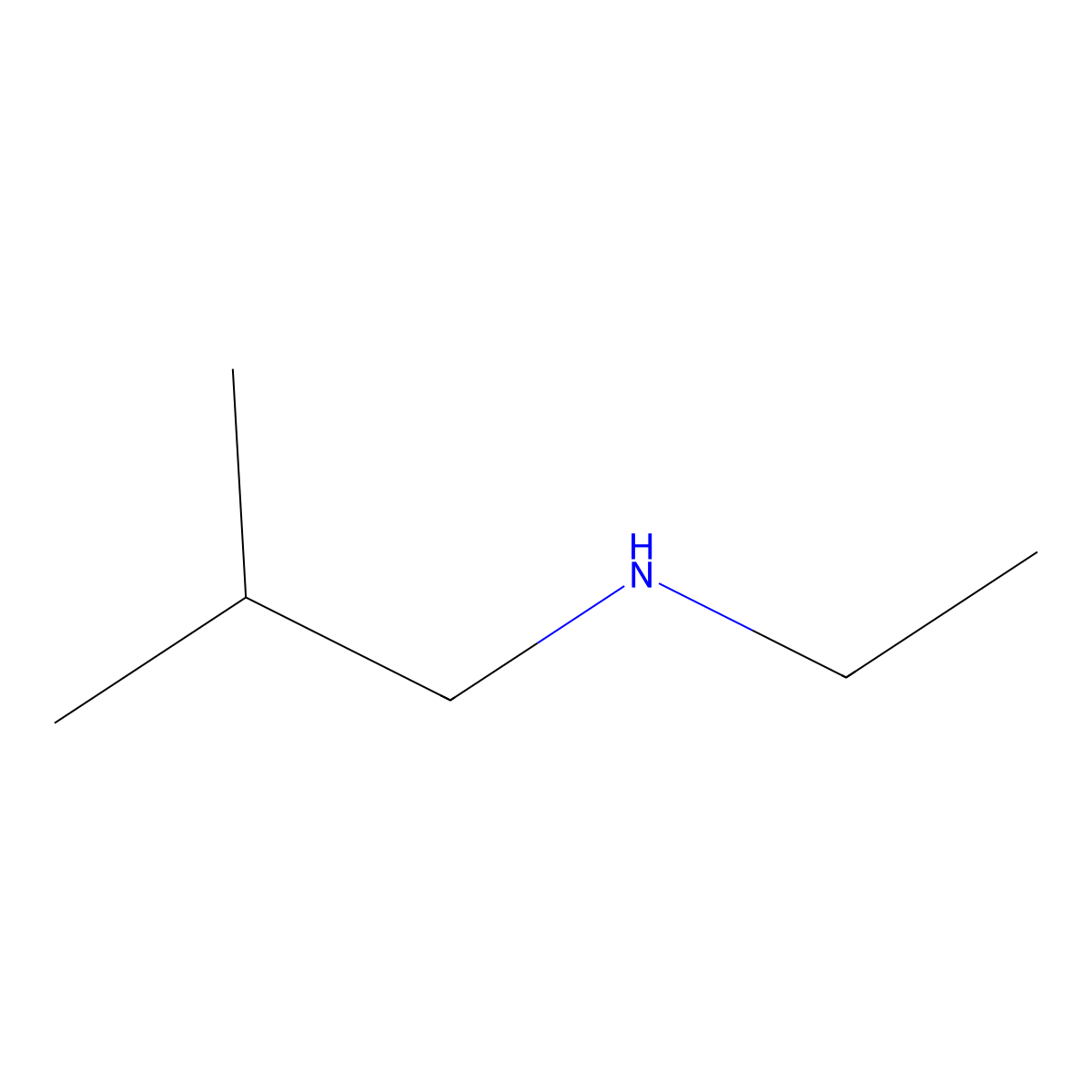 Ethyl isobutyl amine molecular structure, CAS 13205-60-2