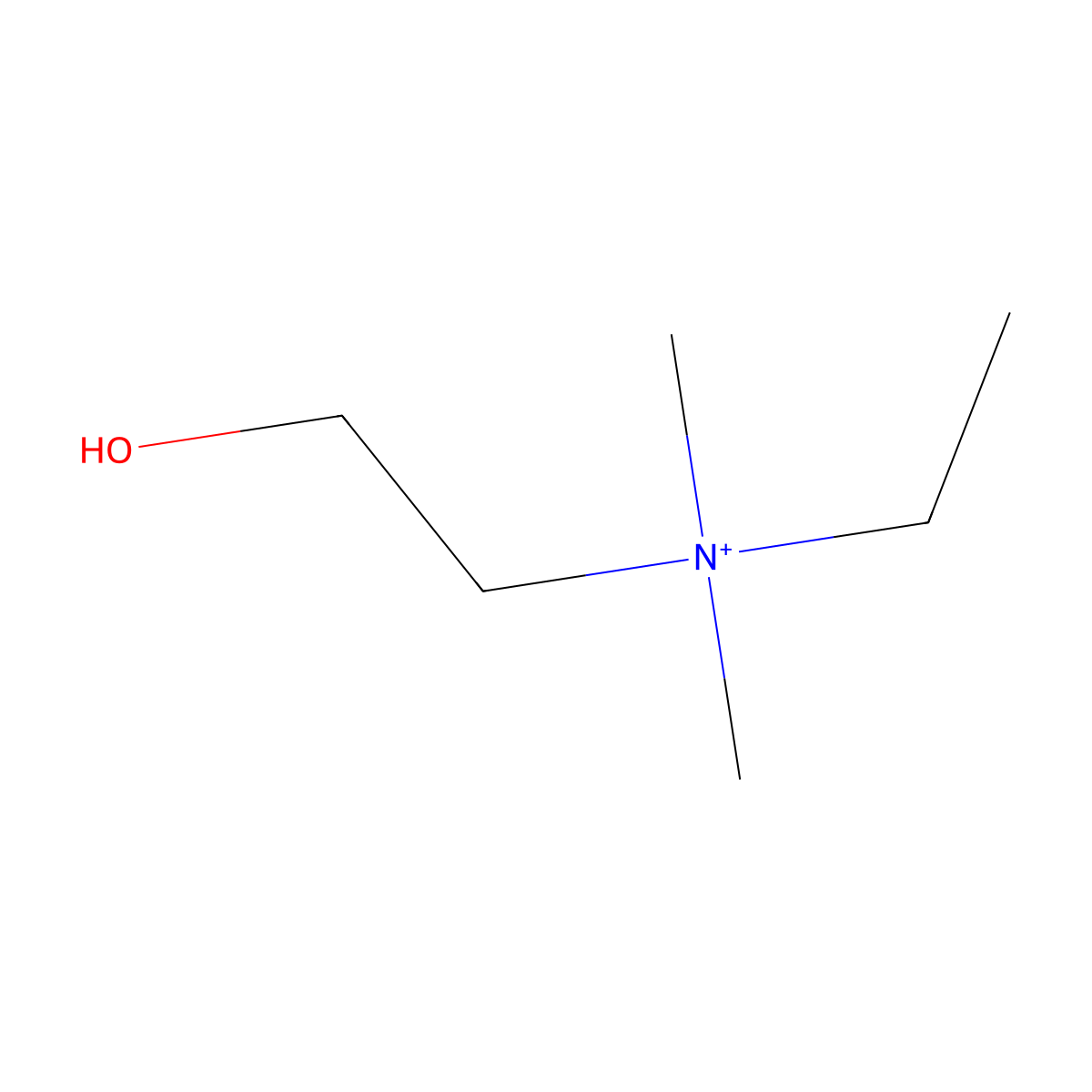 Monoethylcholine molecular structure, CAS 13205-69-1