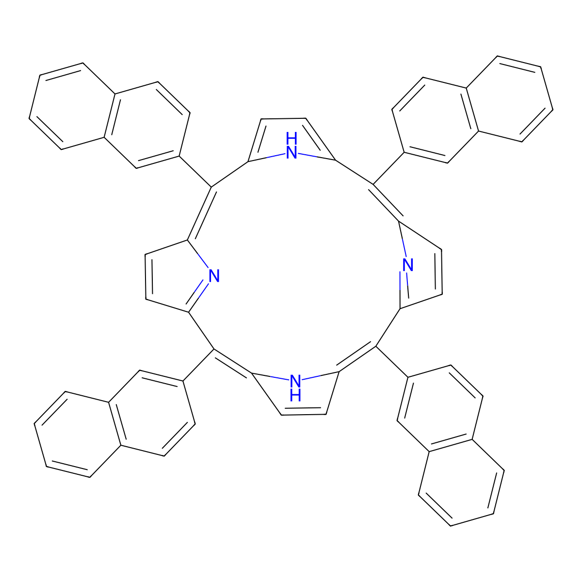 meso-Tetrakis(β-naphthyl)porphyrin molecular structure, CAS 132055-60-8
