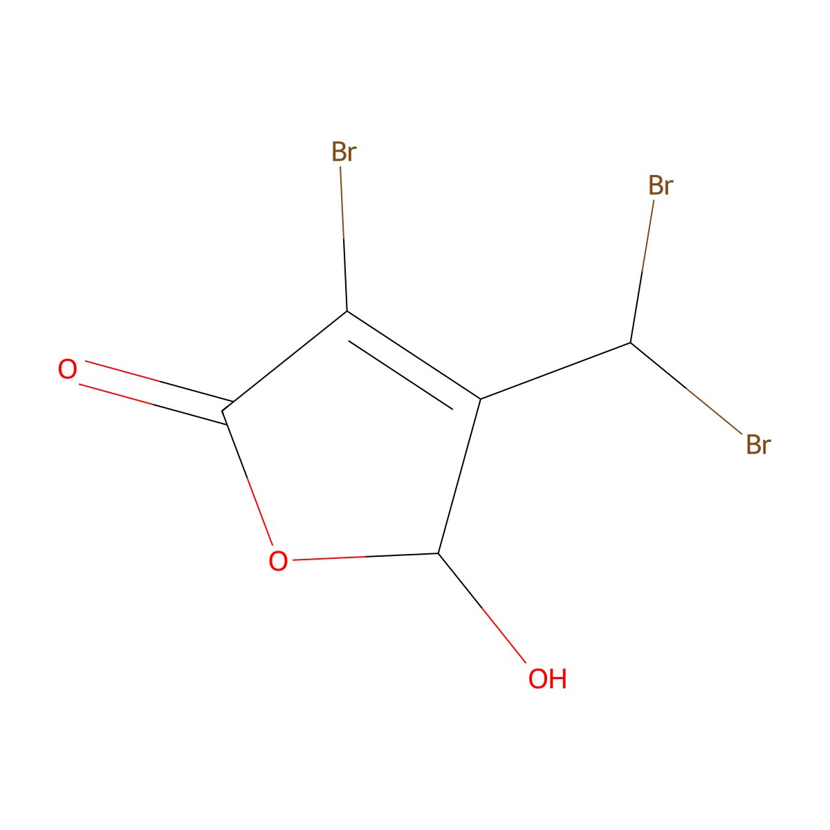 3-Bromo-4-(dibromomethyl)-5-hydroxy-2(5H)-furanone molecular structure, CAS 132059-53-1