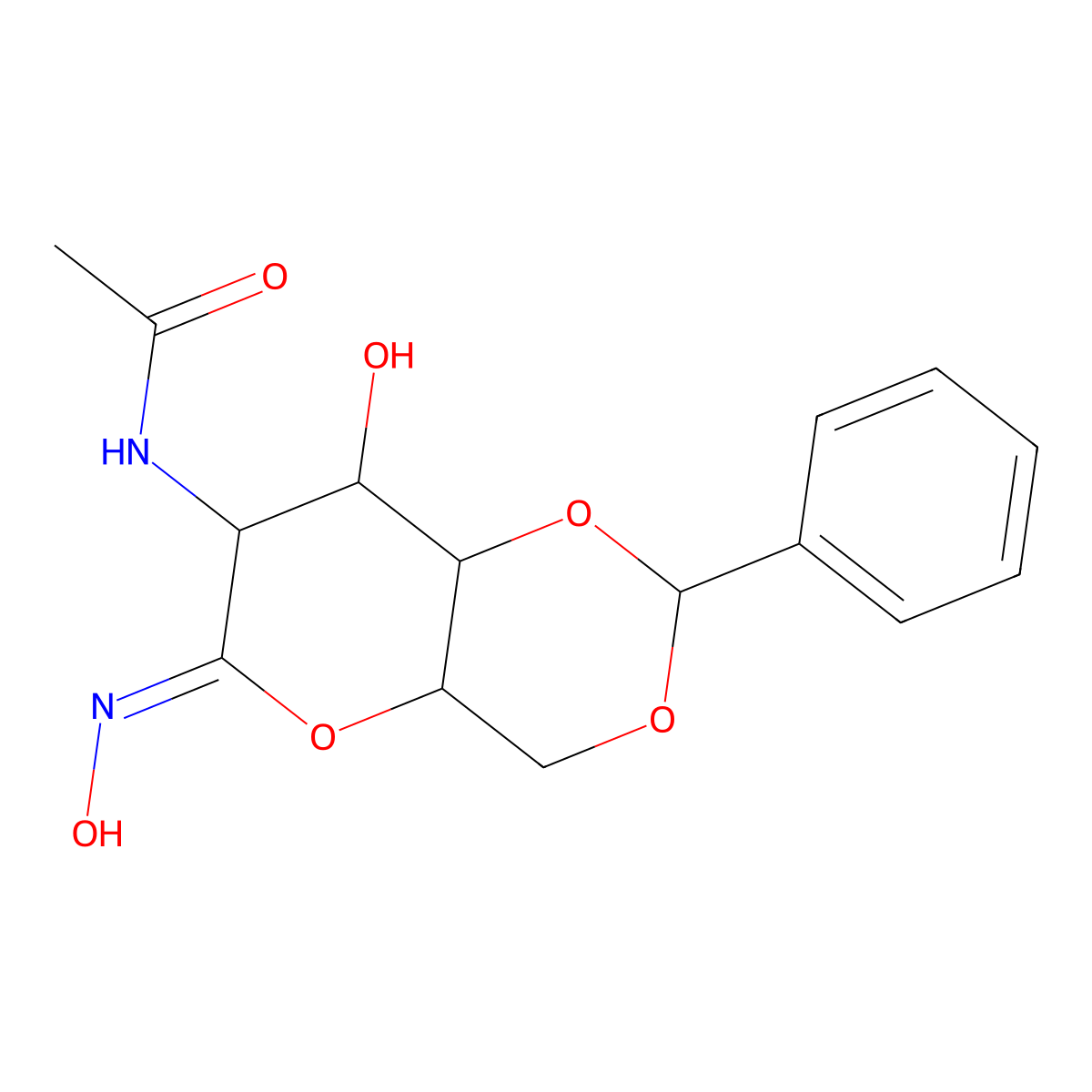 2-Acetamido-4,6-O-benzylidene-2-deoxy-D-gluconohydroximo-1,5-lactone molecular structure, CAS 132063-03-7