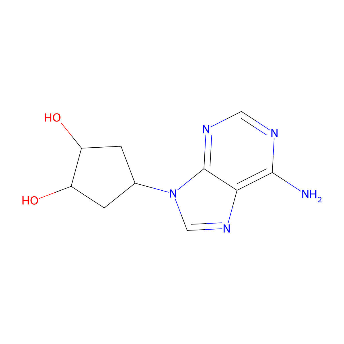 (1S,2S)-4-(6-Amino-9H-purin-9-yl)cyclopentane-1,2-diol molecular structure, CAS 132065-10-2