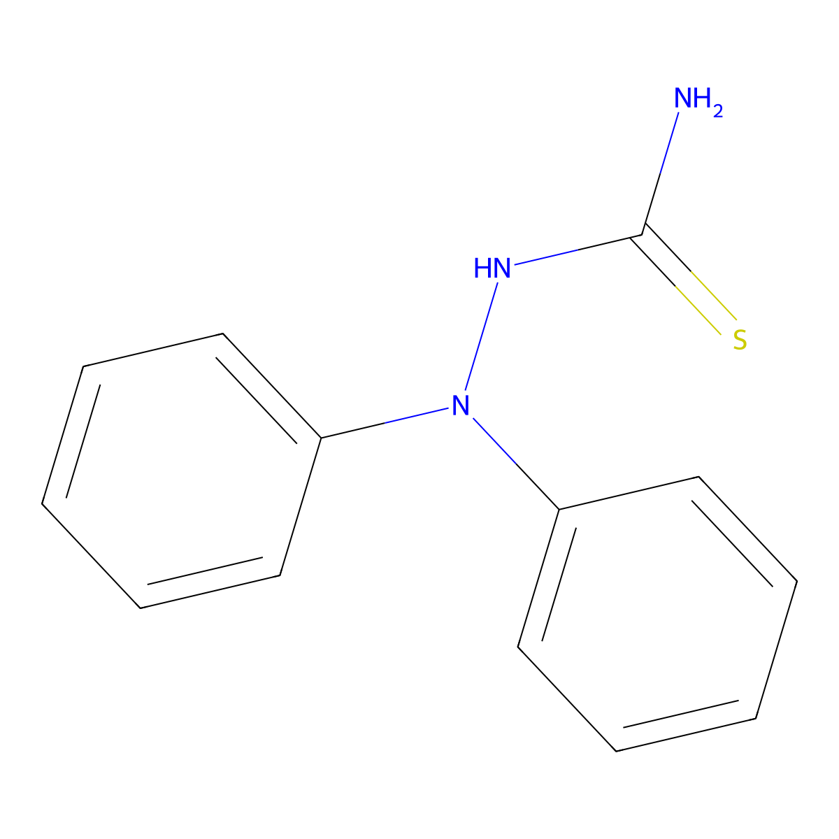 2,2-Diphenyl-1-hydrazinecarbothioamide molecular structure, CAS 13207-45-9