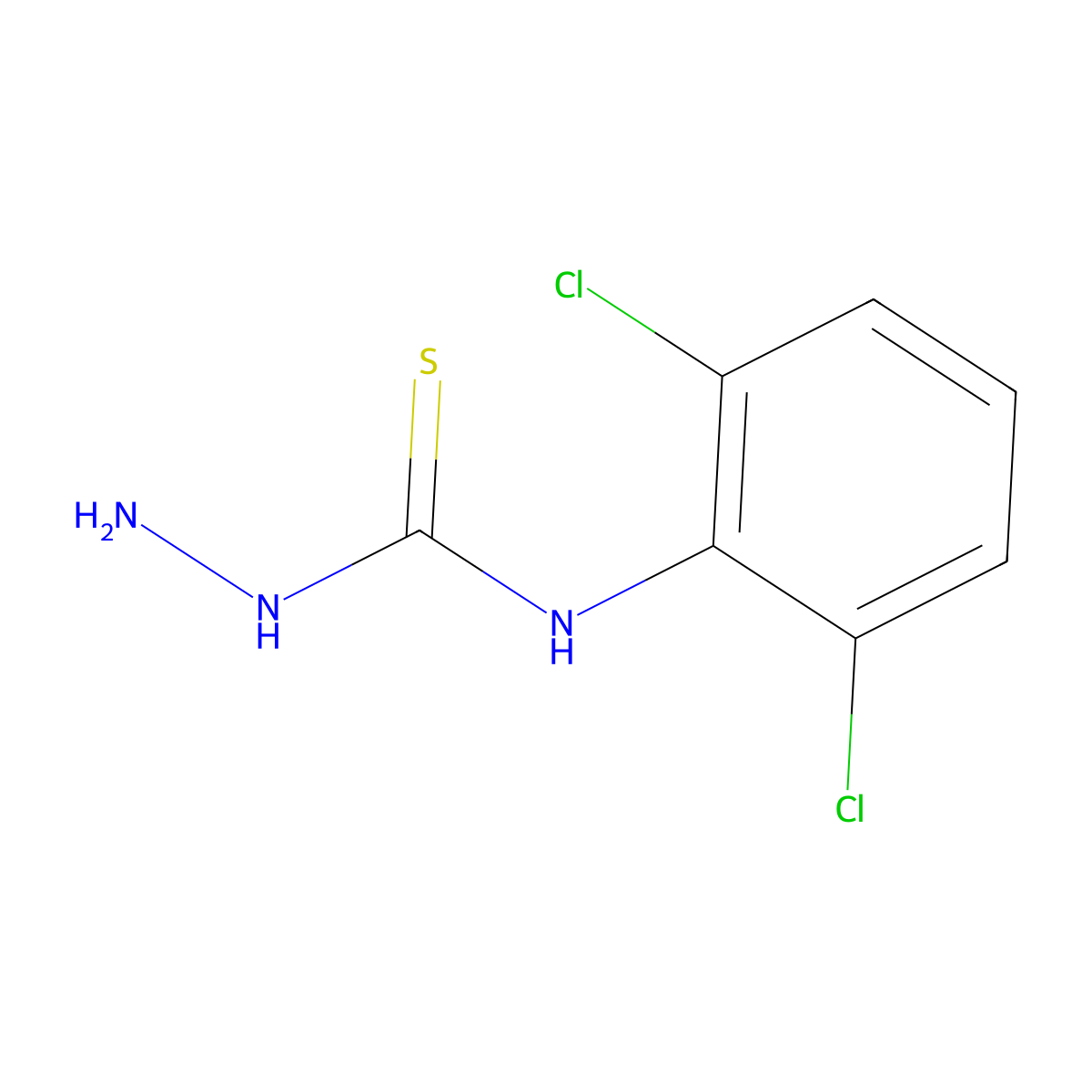 4-(2,6-Dichlorophenyl)-3-thiosemicarbazide molecular structure, CAS 13207-55-1