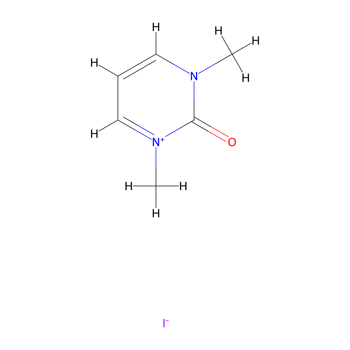 1,3-Dimethyl-2-oxo-2,3-dihydropyrimidin-1-ium iodide molecular structure, CAS 13207-96-0