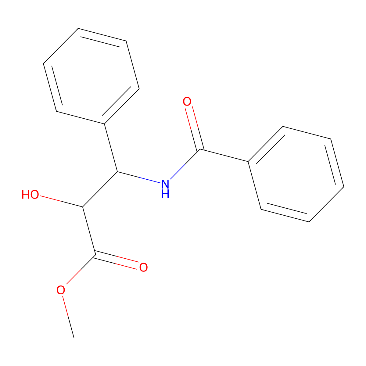 Methyl (2r,3s)-3-(benzoylamino)-2-hydroxy-3-phenylpropanoate molecular structure, CAS 132074-01-2