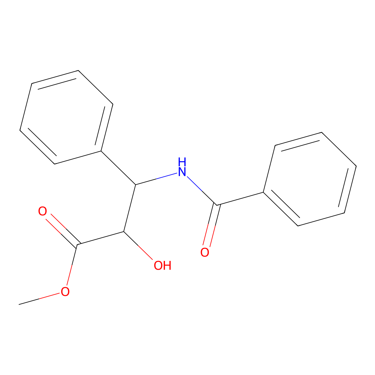 Methyl (2r,3s)-3-(benzoylamino)-2-hydroxy-3-phenylpropanoate molecular structure, CAS 132074-01-2