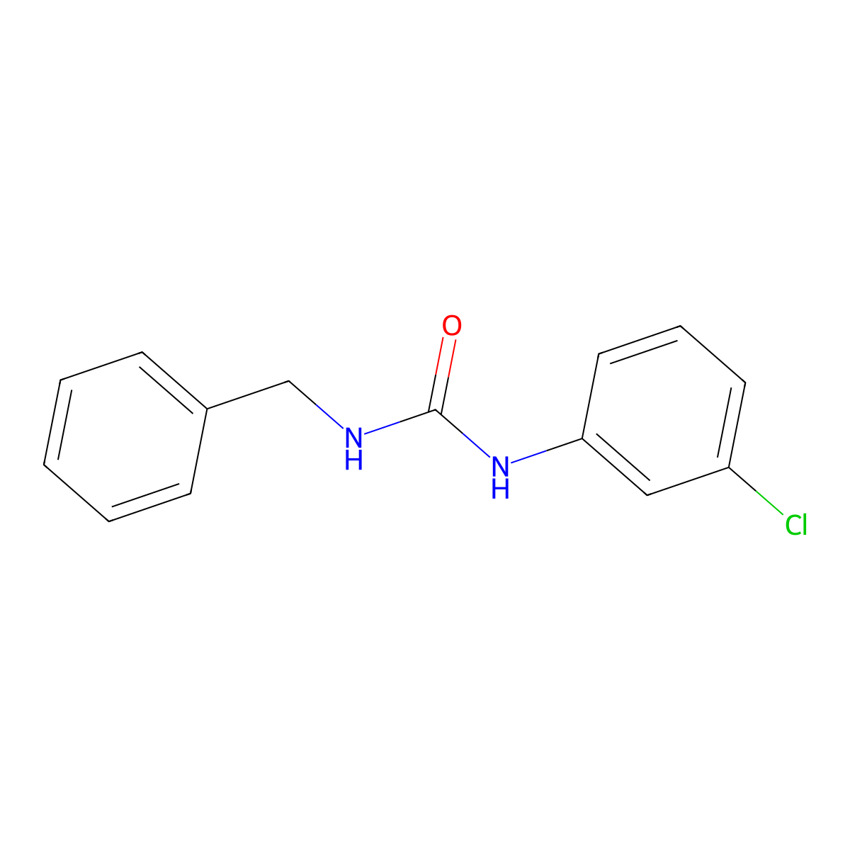 1-Benzyl-3-(3-chlorophenyl)urea molecular structure, CAS 13208-27-0