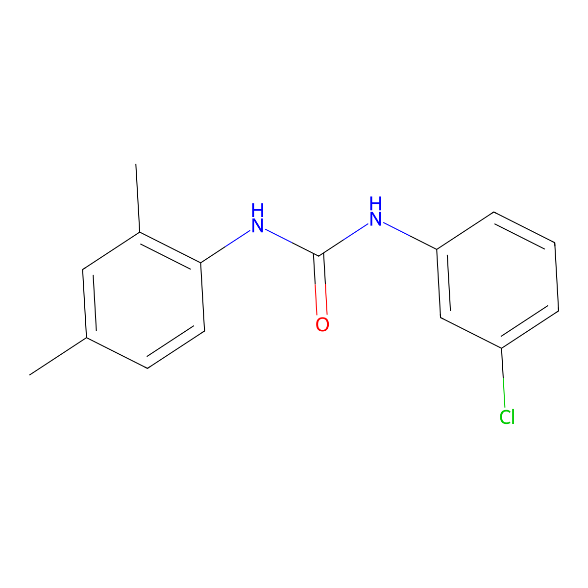 1-(3-Chlorophenyl)-3-(2,4-xylyl)urea molecular structure, CAS 13208-28-1