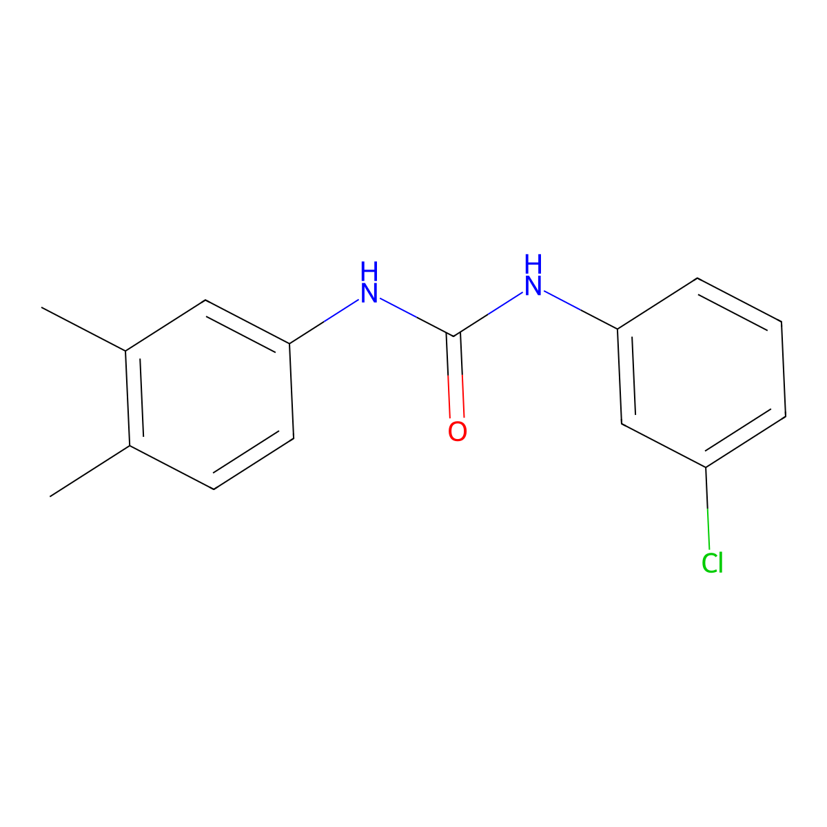 1-(3-Chlorophenyl)-3-(3,4-dimethylphenyl)urea molecular structure, CAS 13208-29-2