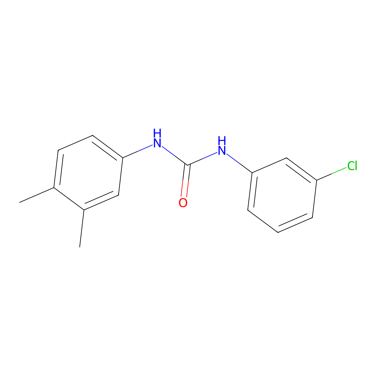 1-(3-Chlorophenyl)-3-(3,4-dimethylphenyl)urea molecular structure, CAS 13208-29-2
