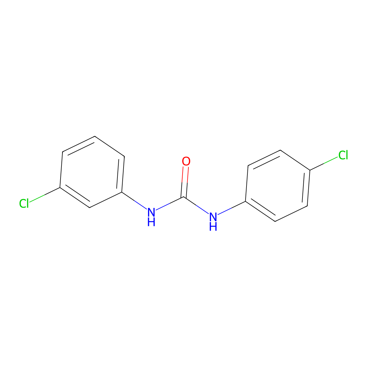 N-(3-Chlorophenyl)-N'-(4-chlorophenyl)urea molecular structure, CAS 13208-32-7