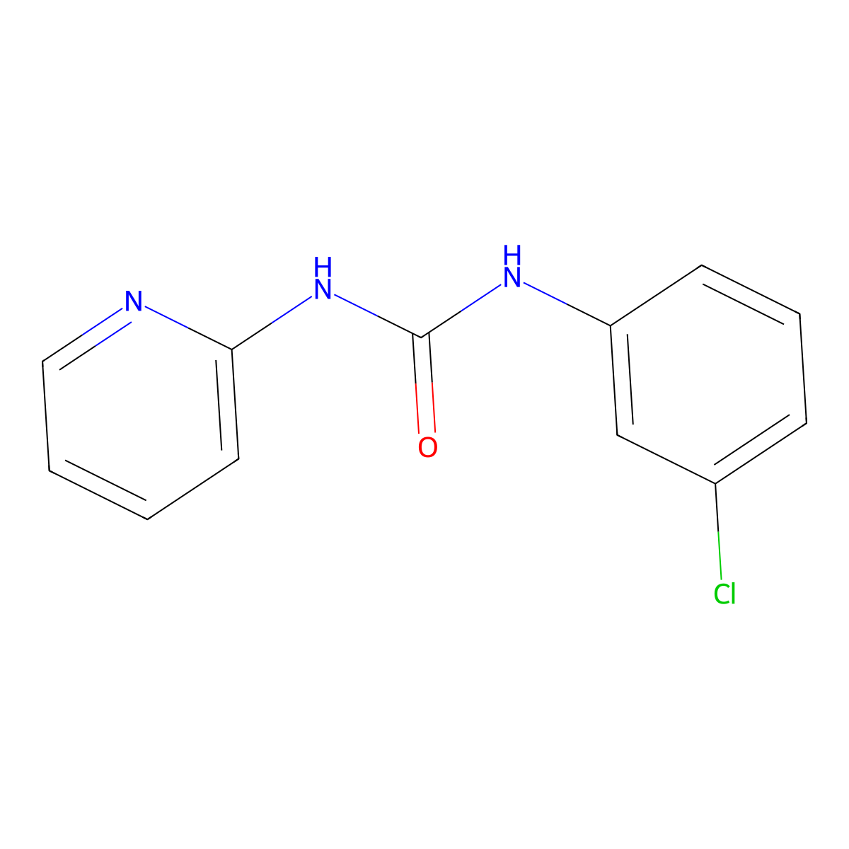 N-(3-Chlorophenyl)-N'-(2-pyridinyl)urea molecular structure, CAS 13208-35-0