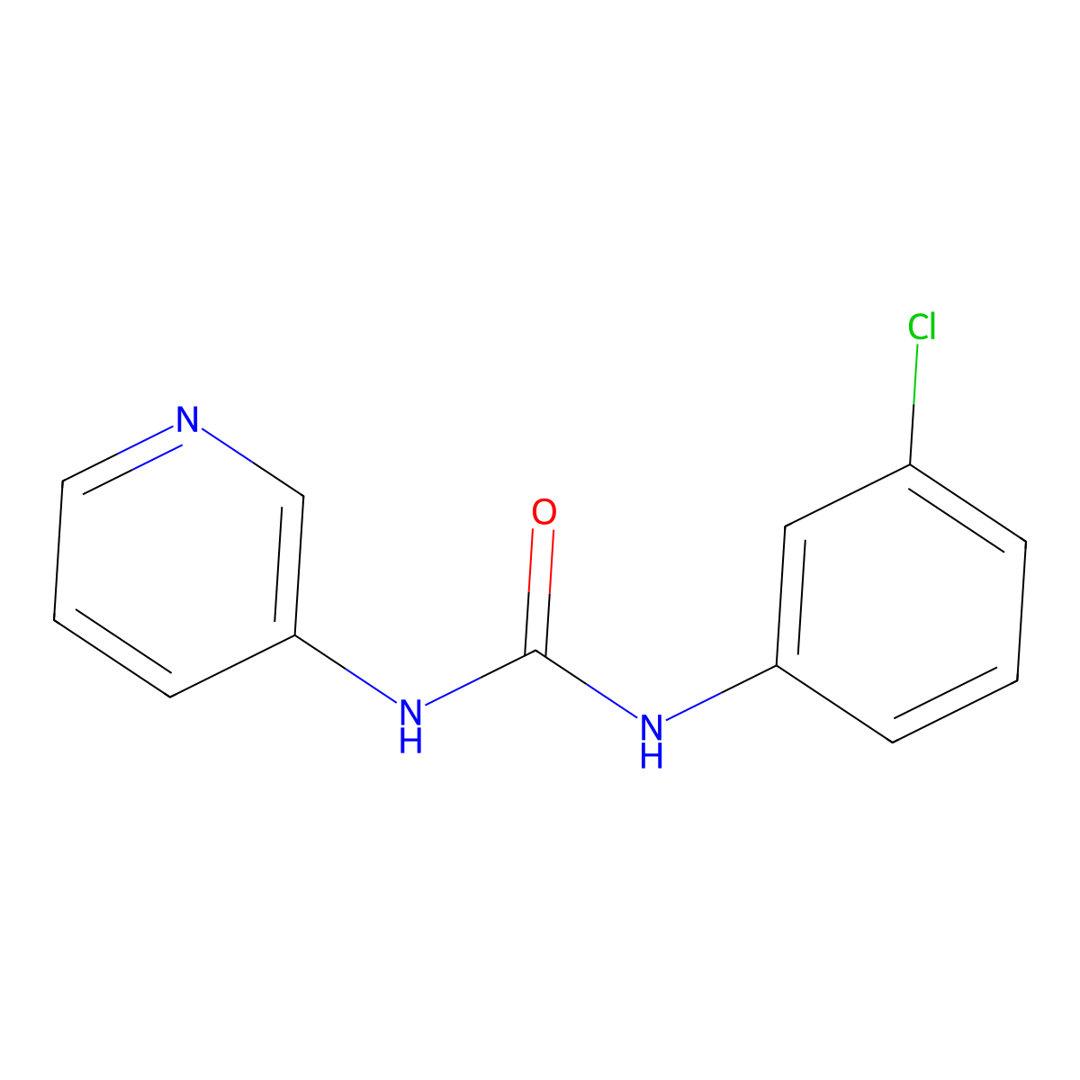 1-(3-Chlorophenyl)-3-pyridin-3-ylurea molecular structure, CAS 13208-36-1