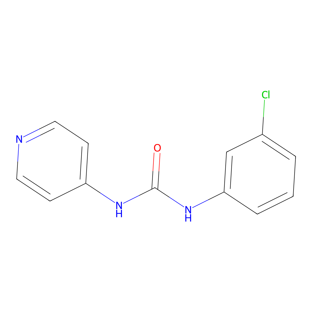 1-(3-Chlorophenyl)-3-pyridin-4-ylurea molecular structure, CAS 13208-37-2