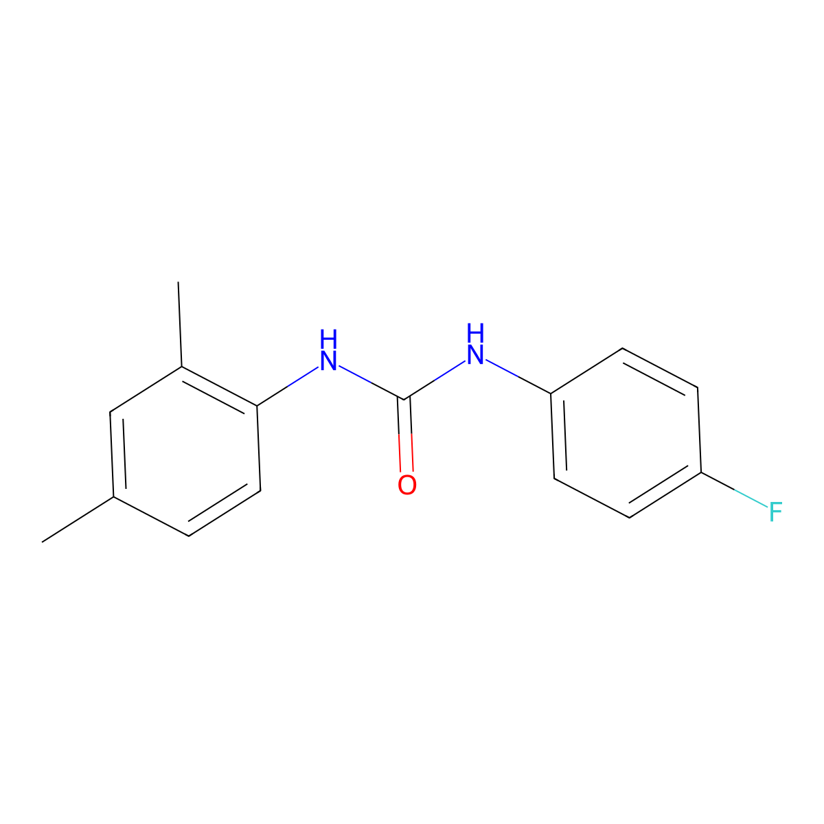 1-(2,4-Dimethylphenyl)-3-(4-fluorophenyl)urea molecular structure, CAS 13208-41-8