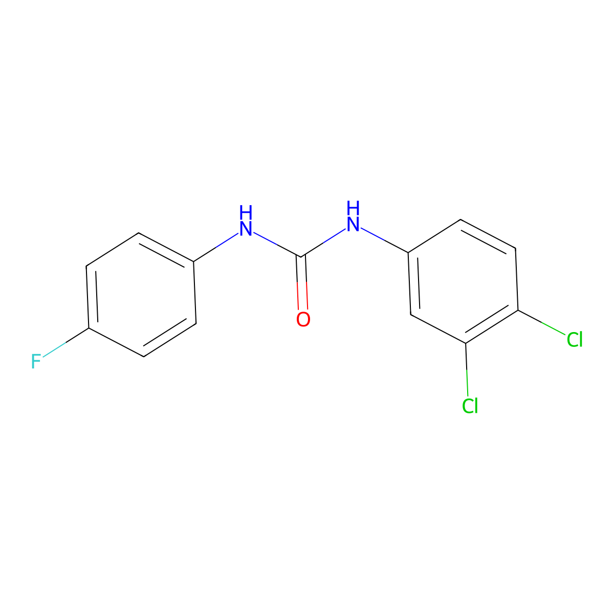 1-(3,4-Dichlorophenyl)-3-(4-fluorophenyl)urea molecular structure, CAS 13208-46-3