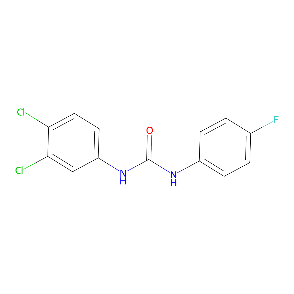 1-(3,4-Dichlorophenyl)-3-(4-fluorophenyl)urea molecular structure, CAS 13208-46-3