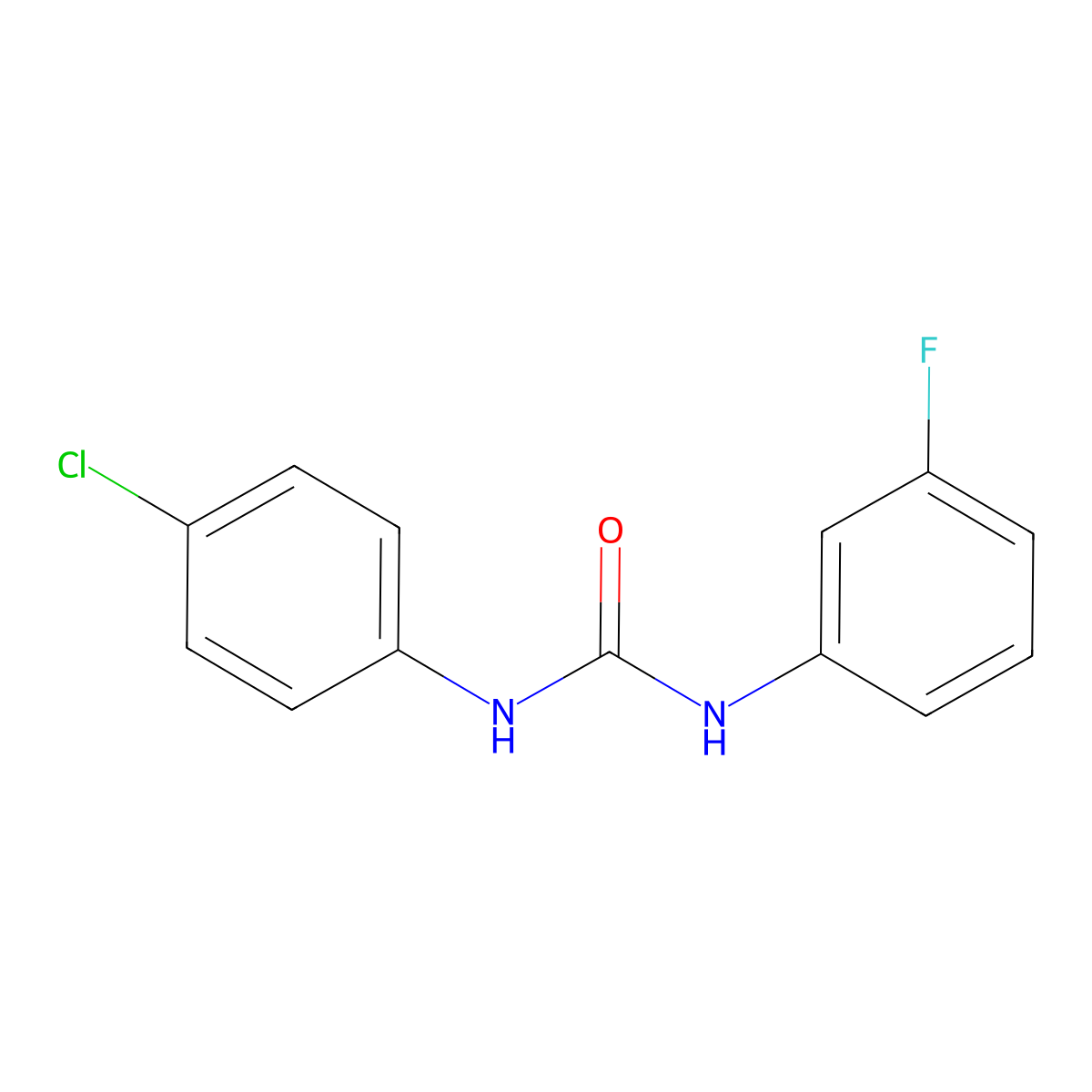 1-(4-Chlorophenyl)-3-(3-fluorophenyl)urea molecular structure, CAS 13208-54-3