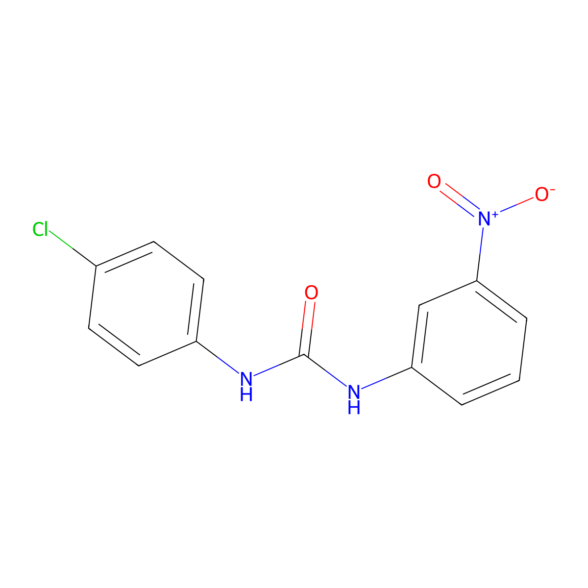 1-(4-Chlorophenyl)-3-(3-nitrophenyl)urea molecular structure, CAS 13208-56-5
